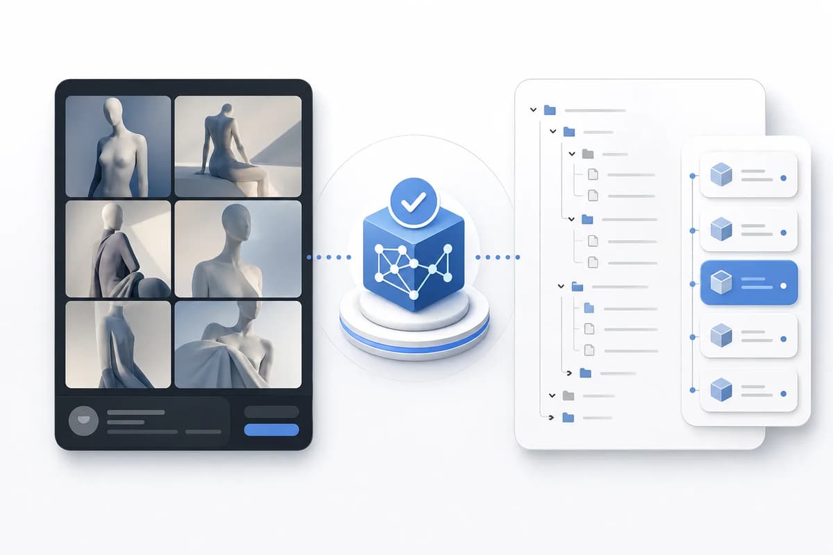 Visual model gallery compared with a versioned model repository