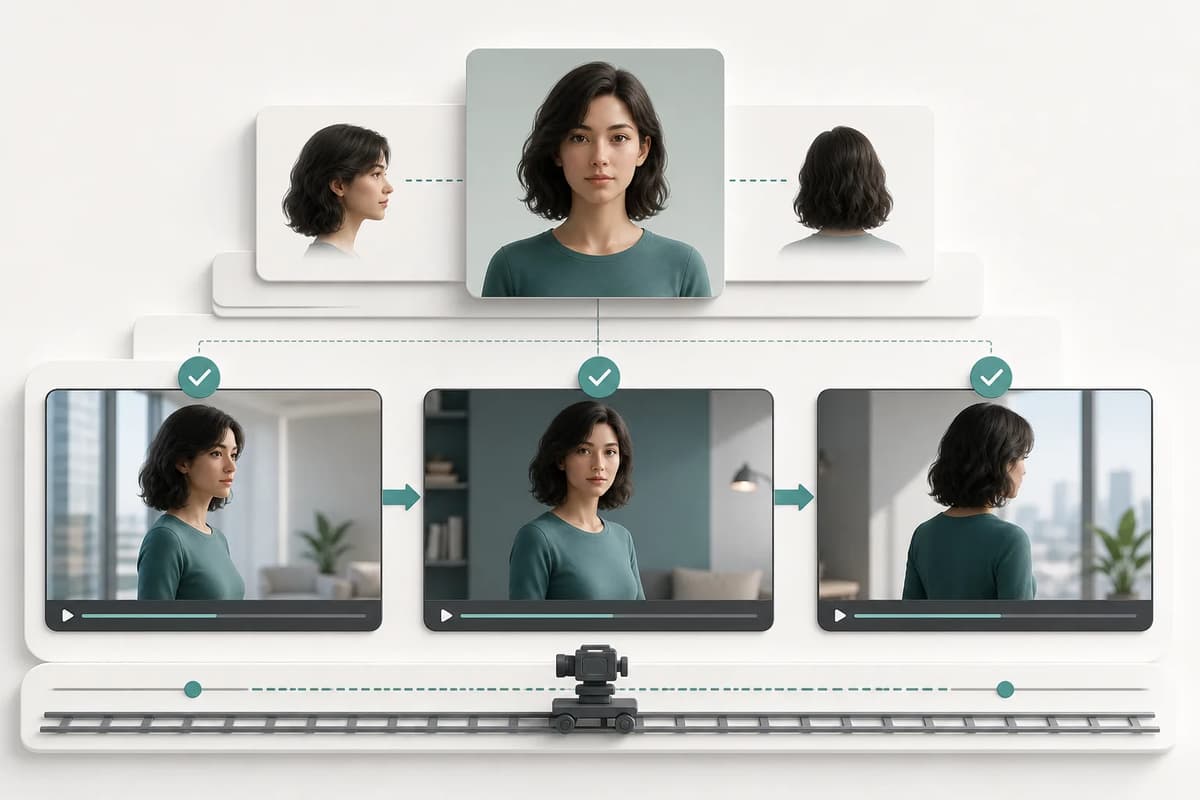 Identity reference checking consistency across beginning, middle, and final video frames