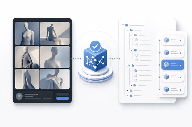 Visual model gallery compared with a versioned model repository
