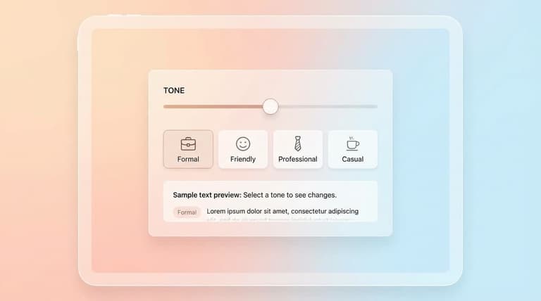 Email tone adjustment options