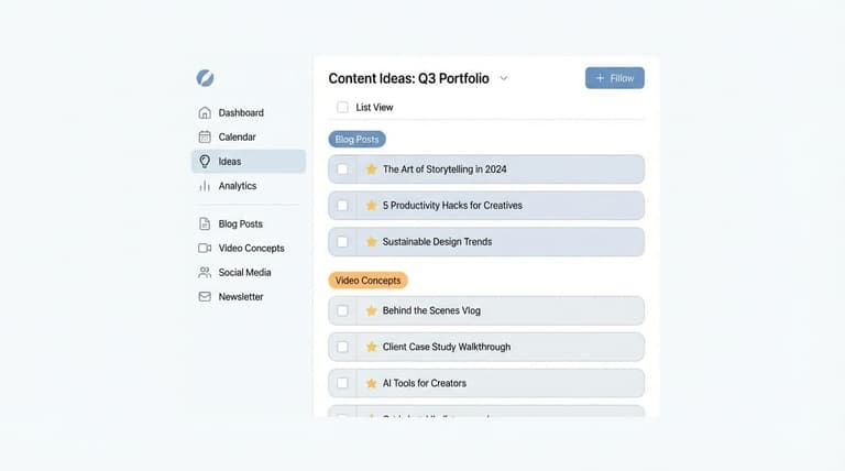 Content topic generation interface