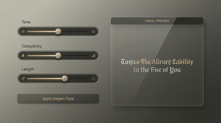 Writing tone adjustment interface