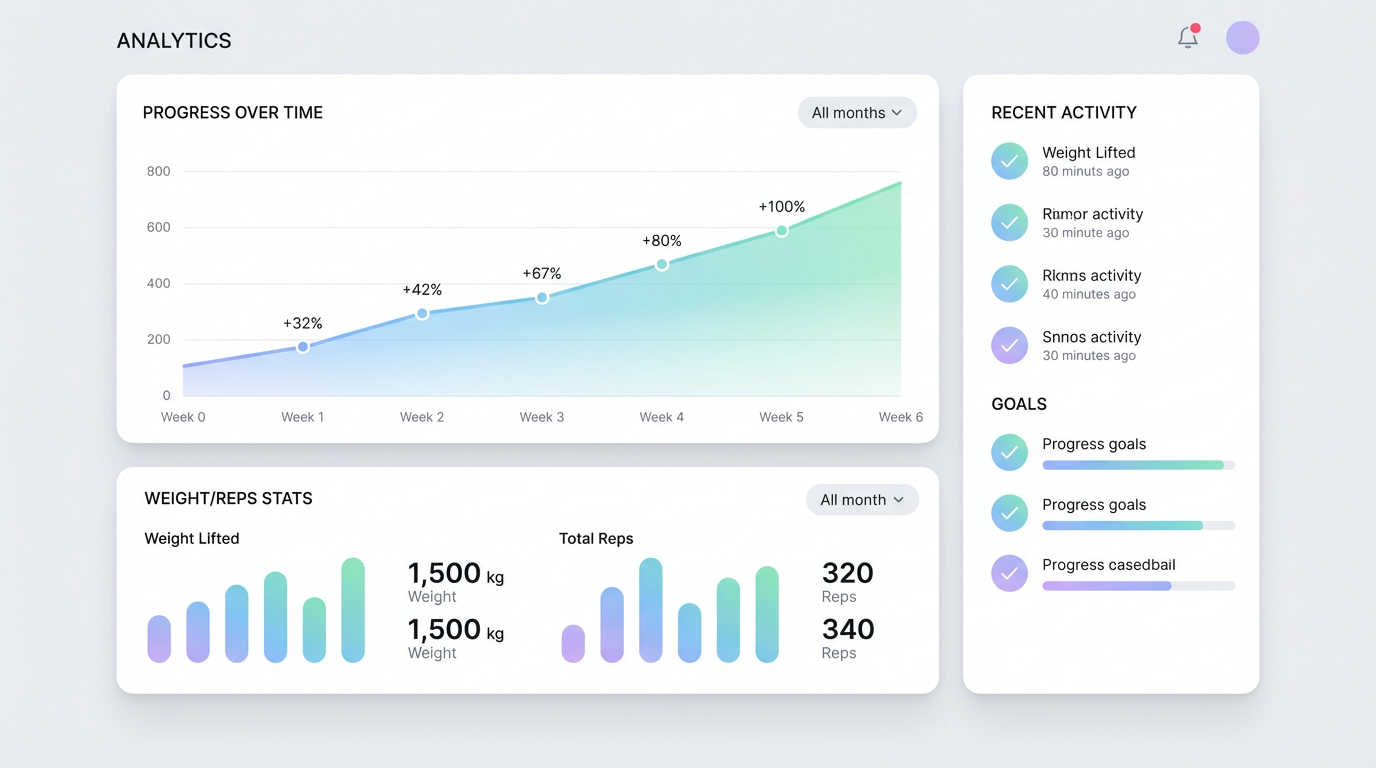 Fitness progress analytics dashboard