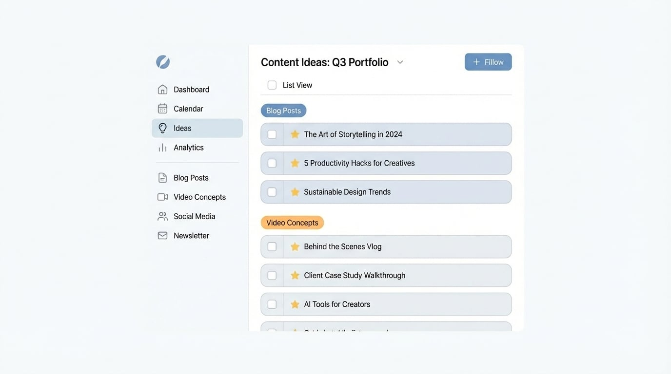 Content topic generation interface