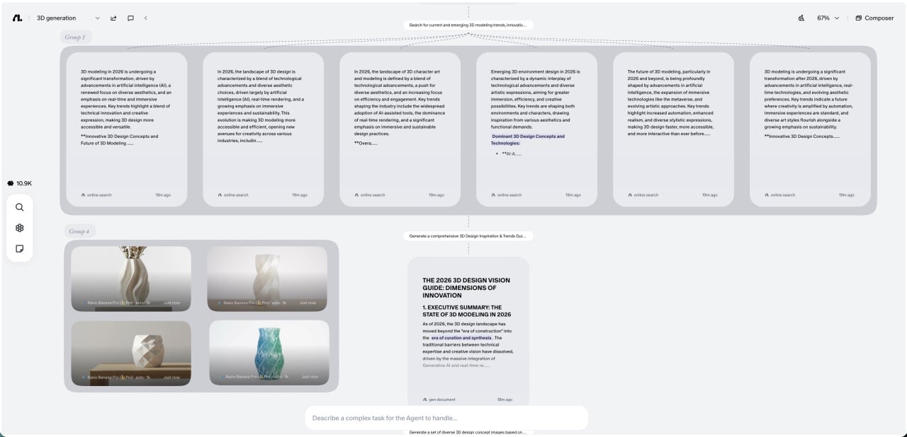 Step 1 - Ideate and organize in Flowith