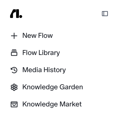 Primary navigation buttons in the sidebar