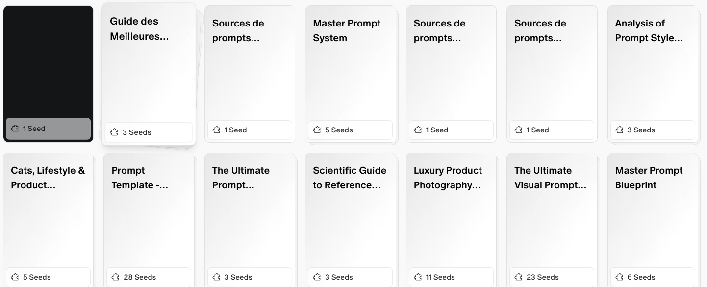 An example content card showing title, preview text, and seed count